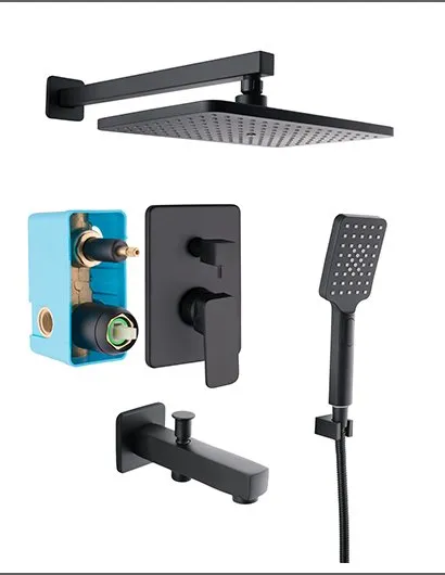 ANKASTRE SİYAH BANYO SETİ 2 YOLLU