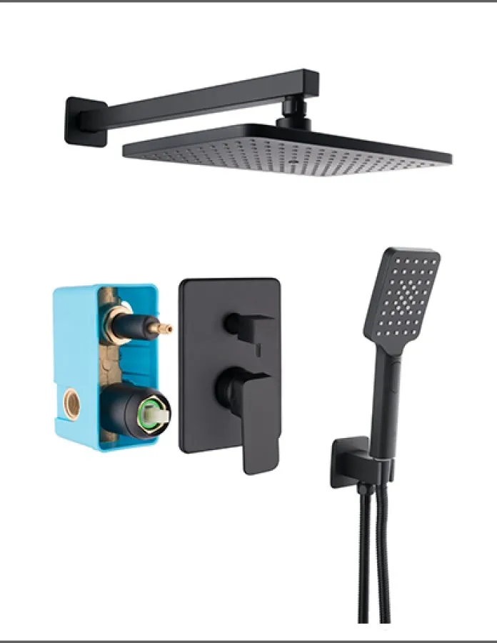 ANKASTRE SİYAH BANYO SETİ 2 YOLLU